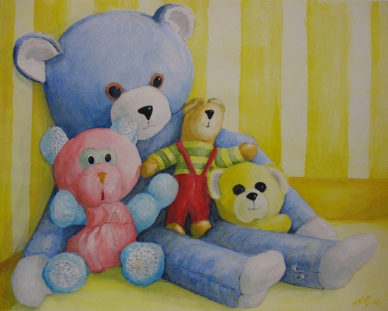 Knuffels, 40x50 cm, Aquarel 1997