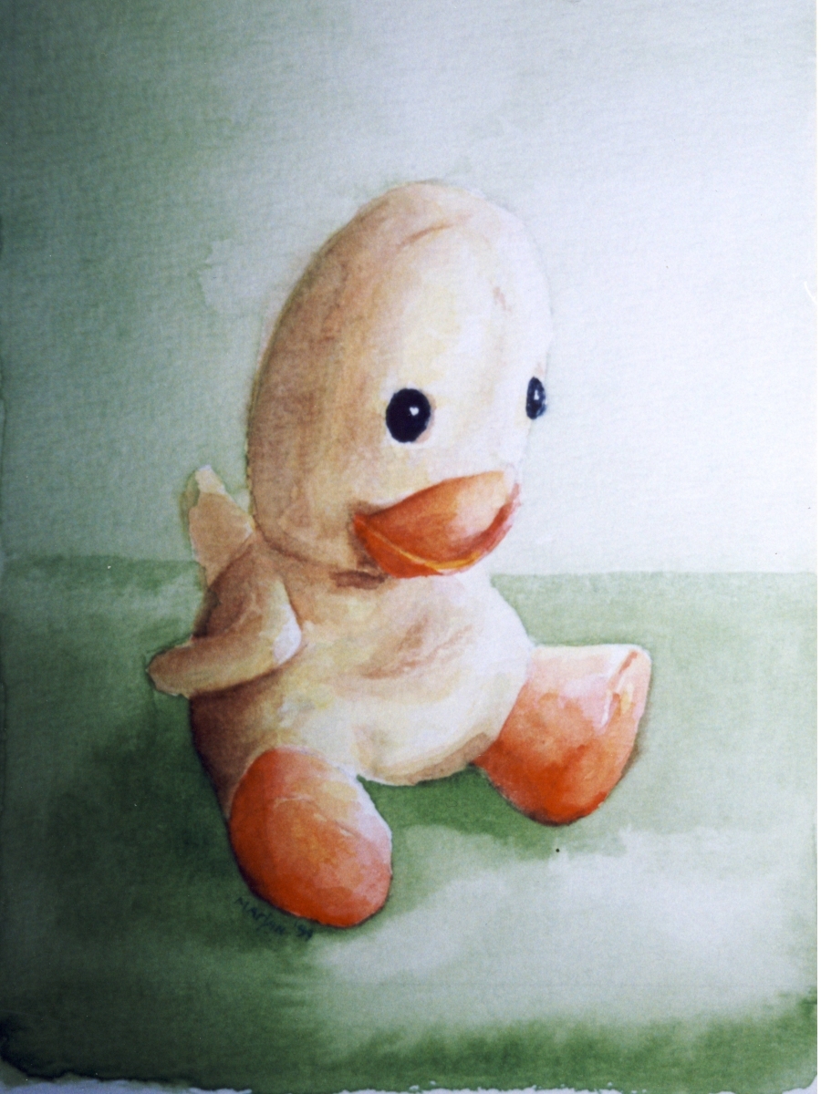 Knuffel van Hielke, 10x15 cm, Aquarel 1999 