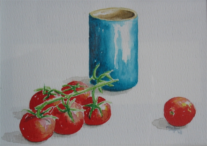Tomaatjes, 10x15 cm, Aquarel 2008