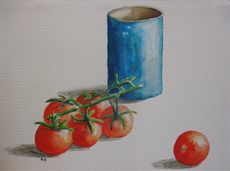 Tomaatjes, 10x15 cm, Aquarel 2008