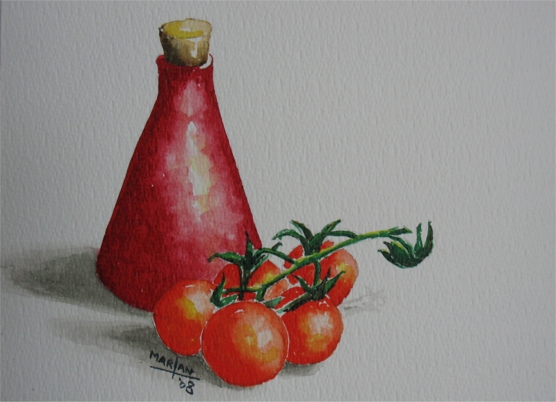 Tomaatjes, 10x15 cm, Aquarel 2008