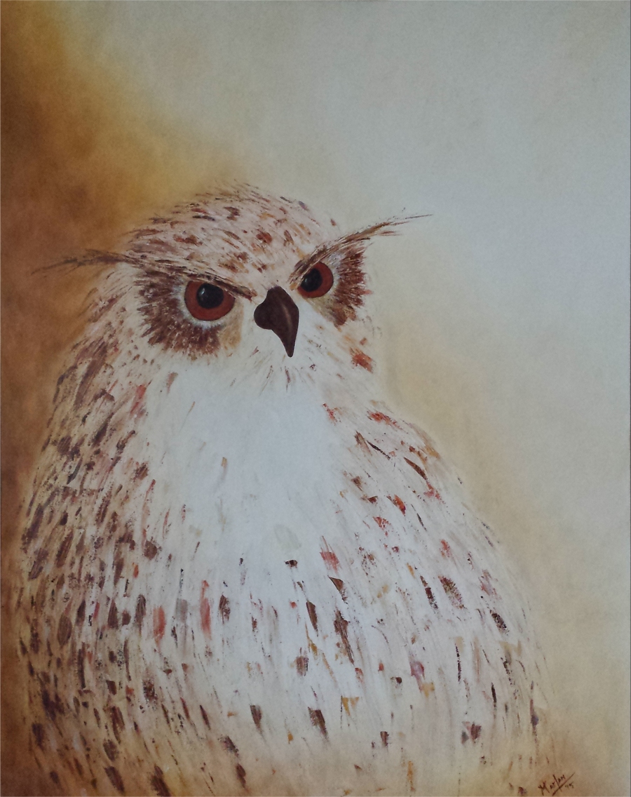 Grote Uil, 120x60 cm, Acryl op doek 2015